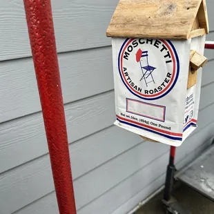 Coffee bag  birdhouse