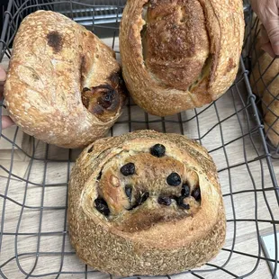 Fig Boule, Blue Cheese Boule and Olive&amp;Rosemary Rustic Loaf - all are DELICIOUS!!