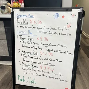 Signature and Special Menu