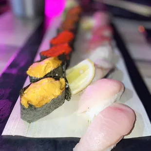 a variety of sushi