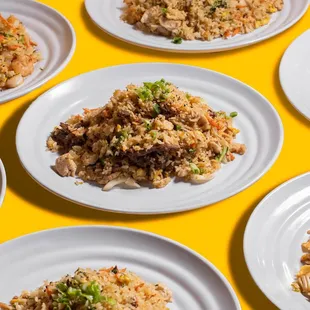a variety of fried rice dishes