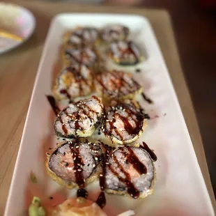 Deep fried sushi roll