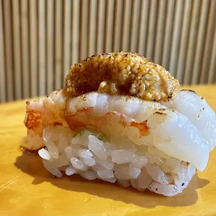 Uni on ebi seared