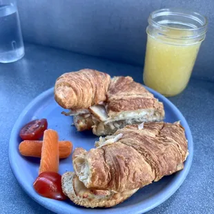 Turkey &amp; cheese croissant and a momo: post-workout recovery meal
