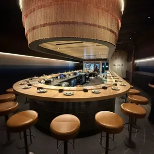 interior, sushi and sashimi