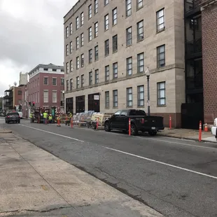 Much needed construction on the sidewalk.
