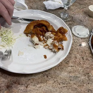 Batter with no fish and flavorless coleslaw