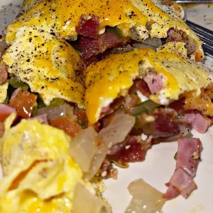 Western omelet with bacon...because bacon.