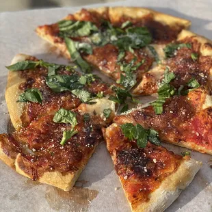 Margarita pizza. Where is the cheese?