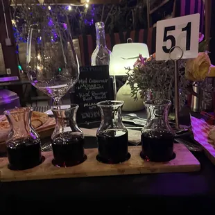 Flight of red wine