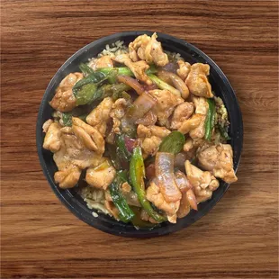 Chicken chilli onion rice bowl