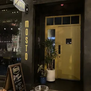 the entrance to the restaurant