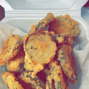 a container of fried food