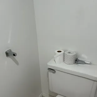 toilet paper roll was broken.