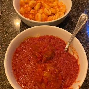 Gnocchi Linguine with Meatballs