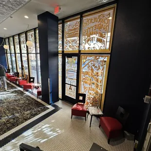 interior, sushi and sashimi