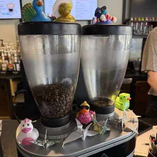 Fresh beans and themed ducks