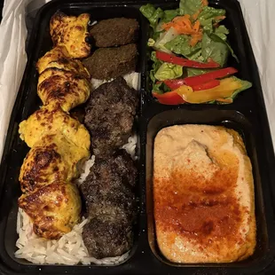 Combo kabob plate.