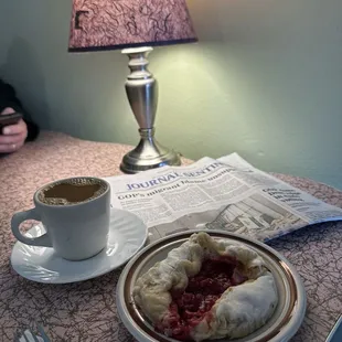 Pastry and coffee