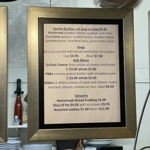 menu