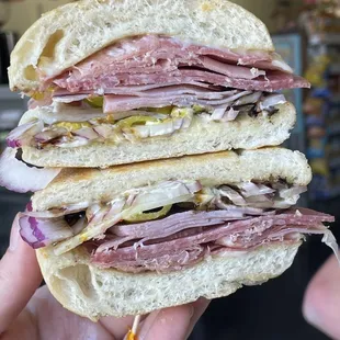 two halves of a sandwich