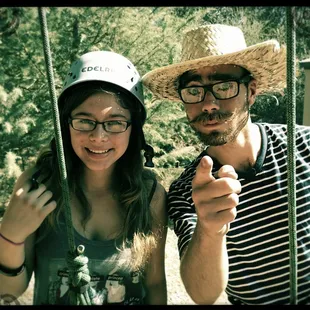 Reme and my Daughter ready to tackle the Ropes Corse