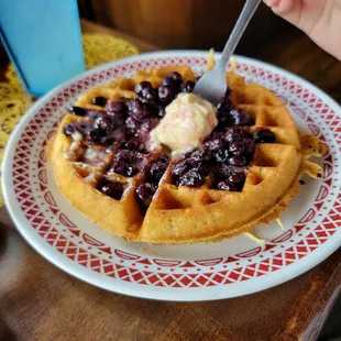 Blueberry Waffle served all day