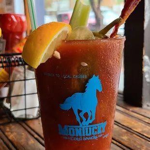 a bloody drink on a table