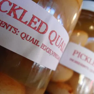 pickled quails in jars