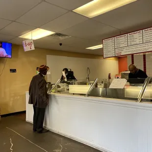 a man ordering food