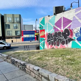 a mural on the side of a building