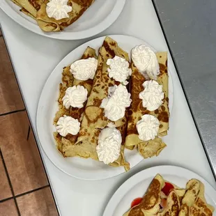 Here we have our Swedish Pancakes stuffed with fruit and served with or without whipped topping.