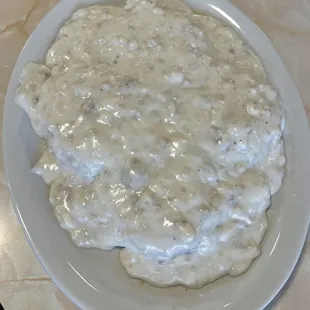 Here you have our homemade Full Order of Biscuits and Gravy.