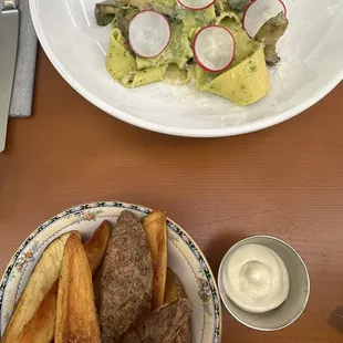 Wedges and pasta special