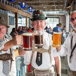 Sauerkraut band members on break.