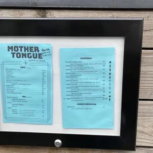 Posted menu