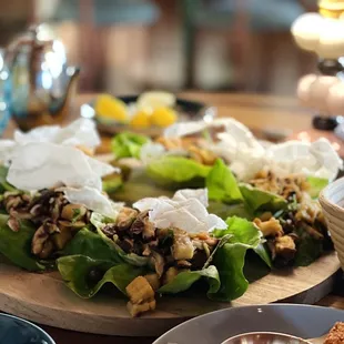 Shiitake mushrooms larb