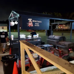 a food cart at night