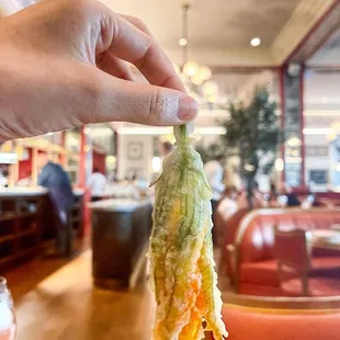 The fried squash blossoms