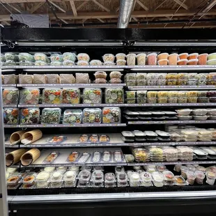 shelves of food