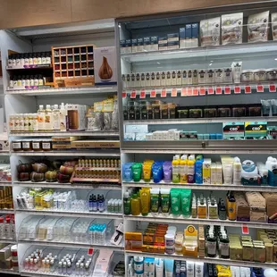 shelves of products