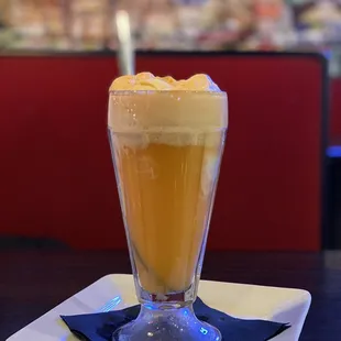 a glass of orange juice