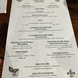 menu