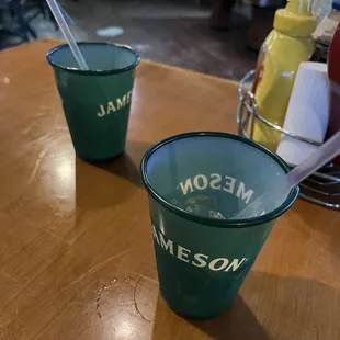 Jameson and ginger ale, gin and tonic