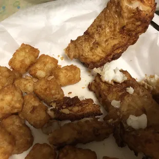 fried chicken and tater tots