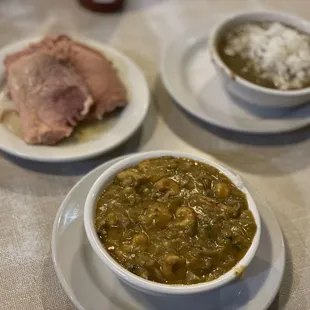 Crawfish Étouffée, Ham and Seafood Gumbo