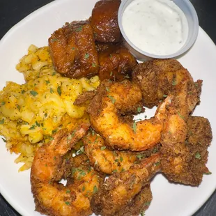 Fried jumbo shrimp meal