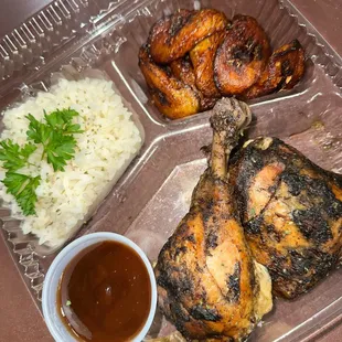Jerk chicken dinner