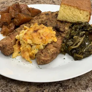 Fried Salmon Steak and 1 Side