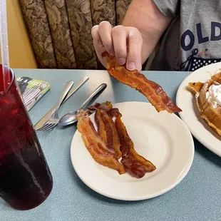Bacon perfectly cooked